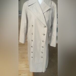 Club Monaco Women's Beige Double-Breasted Trench Coat- Size Medium